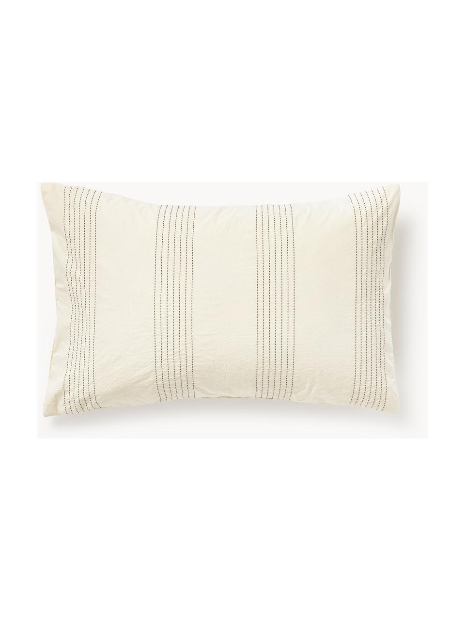 Taie d'oreiller en percale de coton Graham, Blanc cassé, larg. 50 x prof. 70 cm