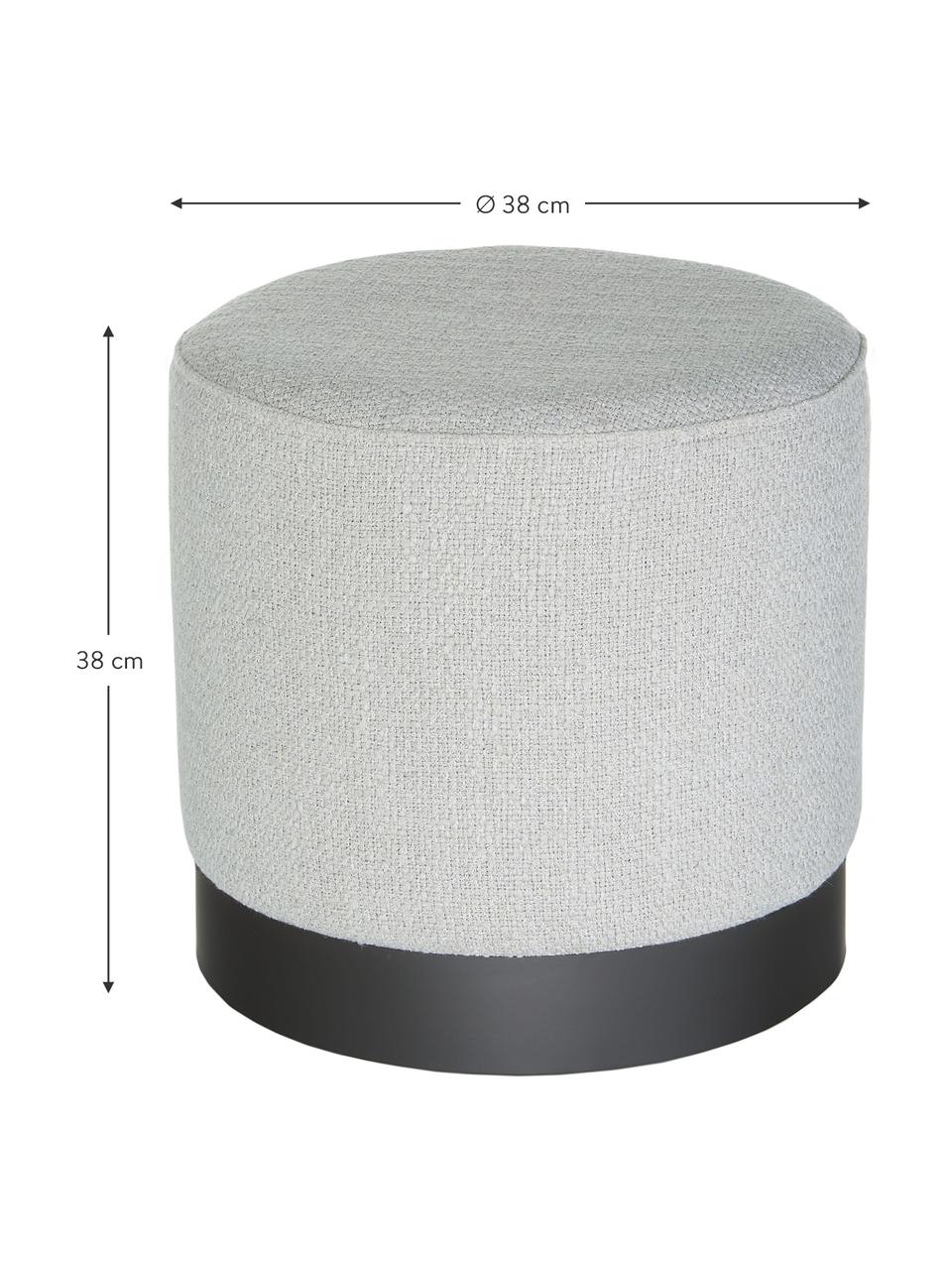 Tabouret tissu bouclé Orchid, Tissu bouclé gris clair, noir, Ø 38 x haut. 38 cm
