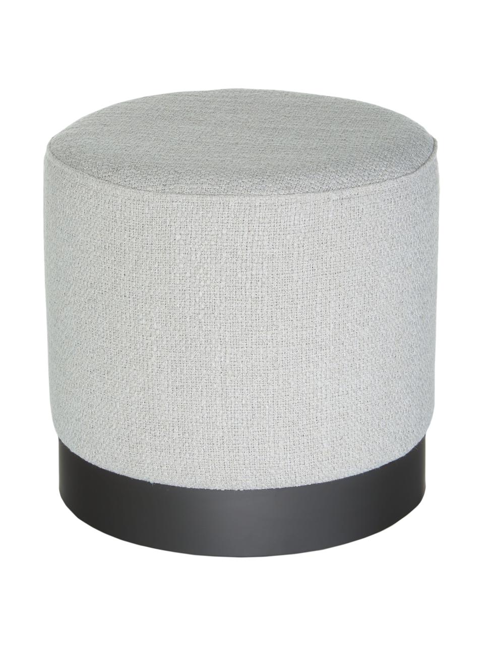 Pouf in bouclé Orchid, Rivestimento: bouclé (70% poliestere, 2, Cornice: compensato, Tessuto bouclé grigio chiaro, nero, Ø 38 x Alt. 38 cm