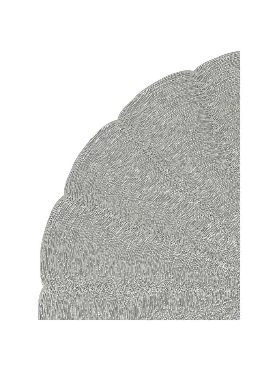 Manteles individuales redondos Lumi, 2 uds., Plástico, Gris, Ø 38 cm
