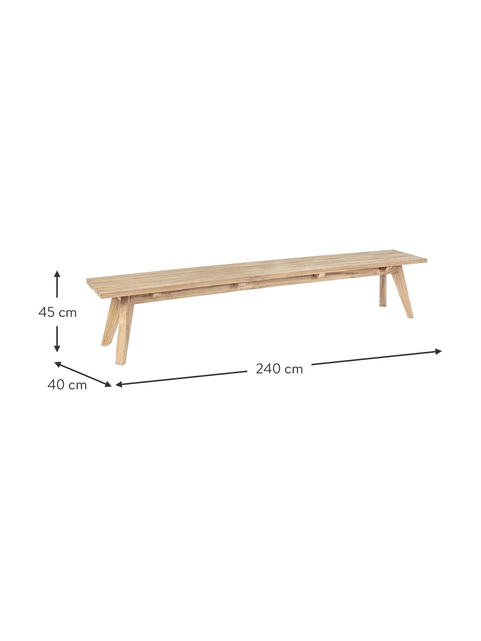 Banc de jardin teck Kendari, Bois de teck recyclé et non traité
Certifié FSC, Teck, l 240 x h 45 cm