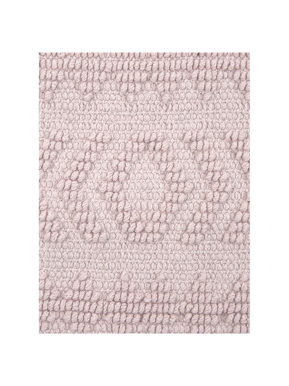 Badmat Bernadotte in roze met kwastjes, Kwastjes: viscose, Oudroze, 50 x 80 cm