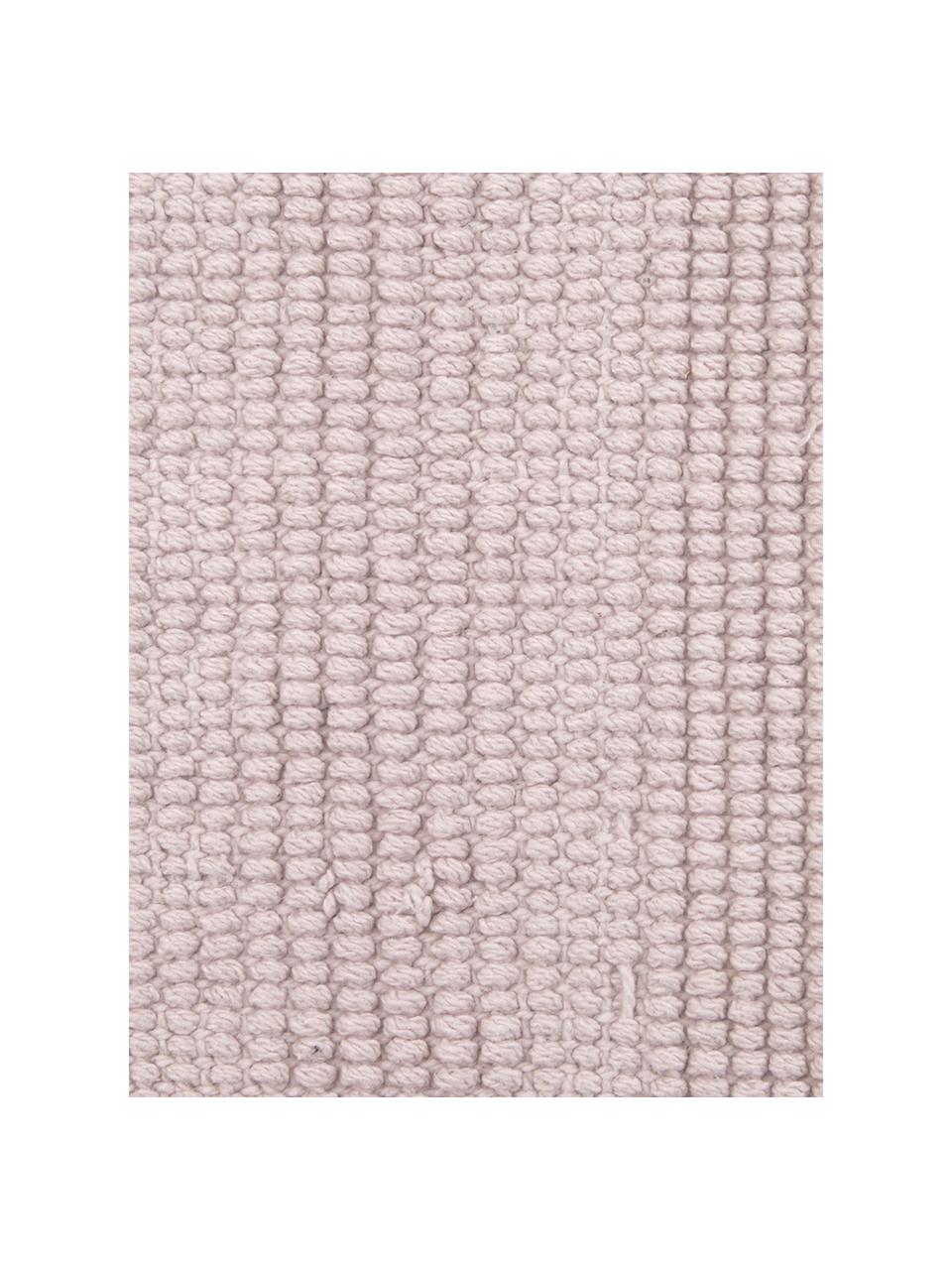 Badmat Bernadotte in roze met kwastjes, Kwastjes: viscose, Oudroze, 50 x 80 cm