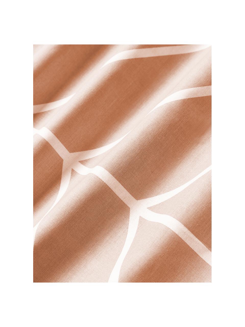Funda de almohada de algodón estampada Mirja, Melocotón, An 45 x L 110 cm