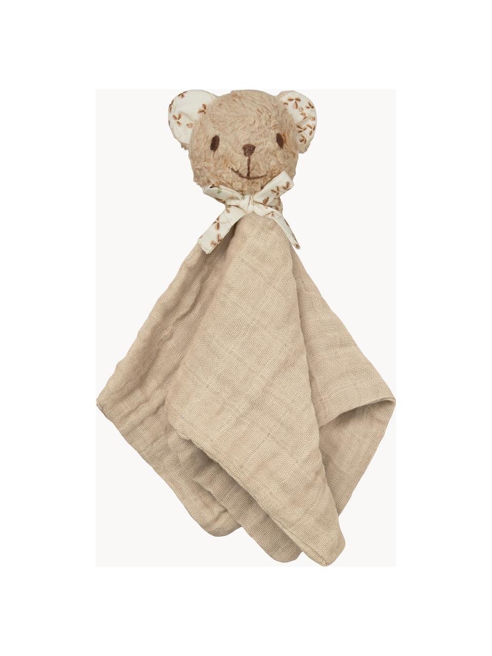 Muchláček z organické bavlny Bear, Béžová, tlumeně bílá, Š 35 cm, D 35 cm