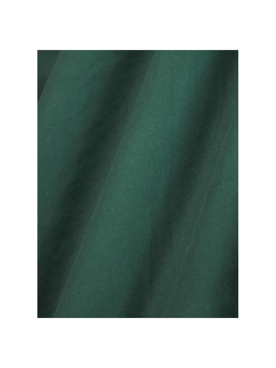 Flanelové napínací prostěradlo na kontinentální postel Biba, Tmavě zelená, Š 200 cm, D 200 cm, V 35 cm
