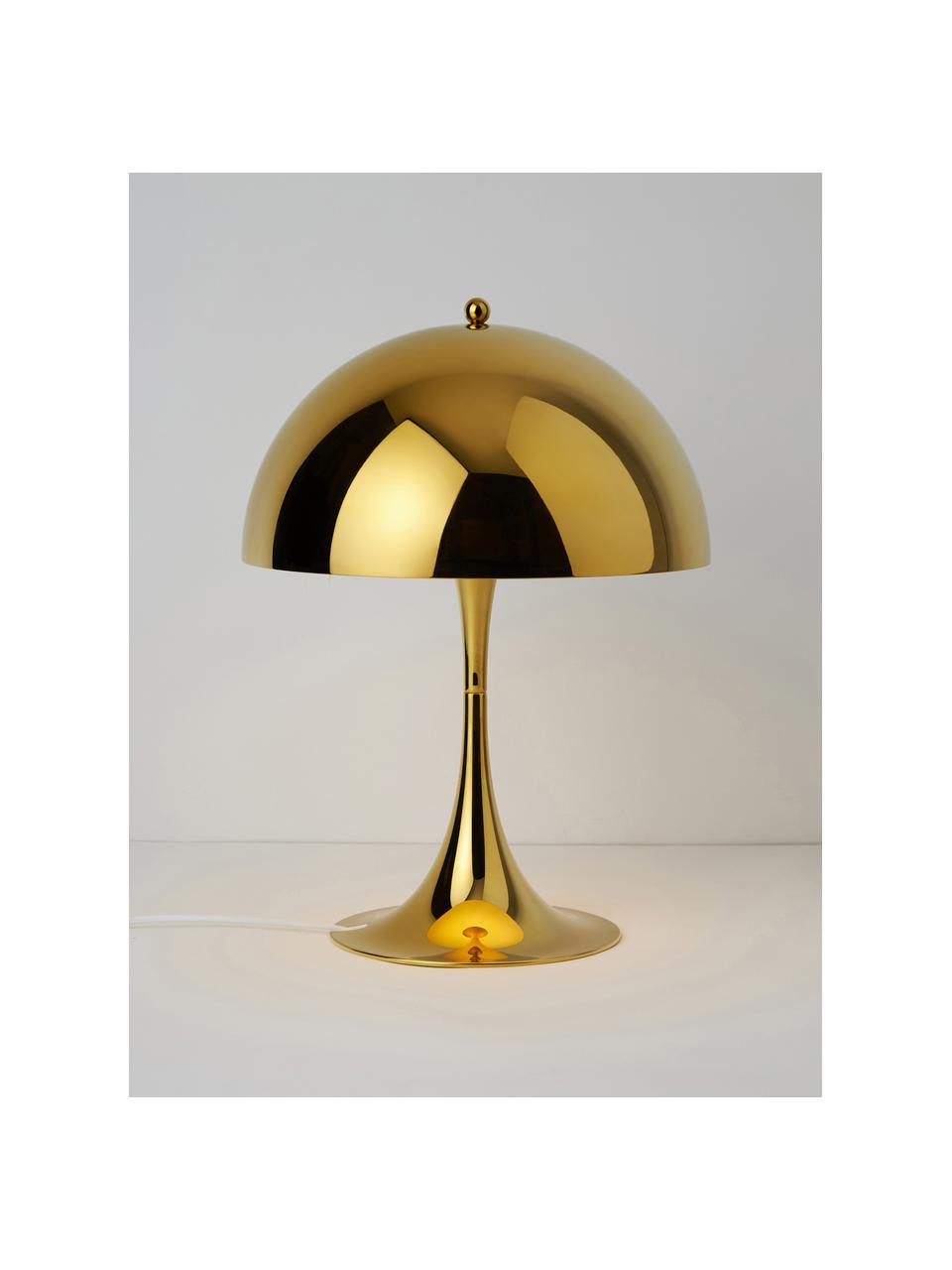 Lampa stołowa Panthella, W 44 cm, Stelaż: aluminium powlekane, Stal w odcieniach złotego, Ø 32 x 44 cm