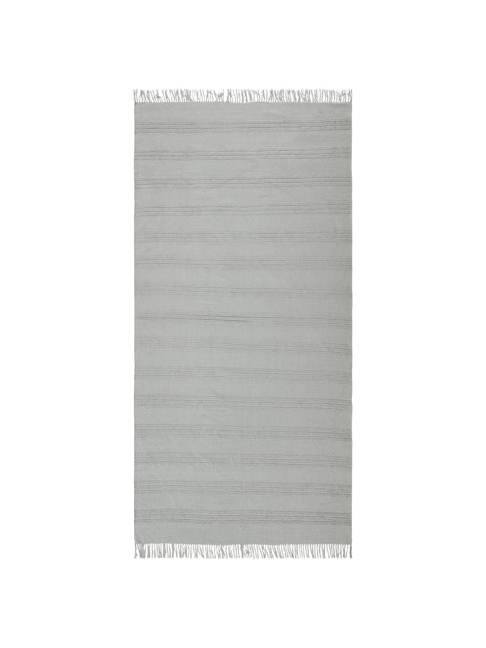 Dywan z bawełny z frędzlami Tanya, 100% bawełna, Jasny szary, S 200 x D 300 cm (Rozmiar L)