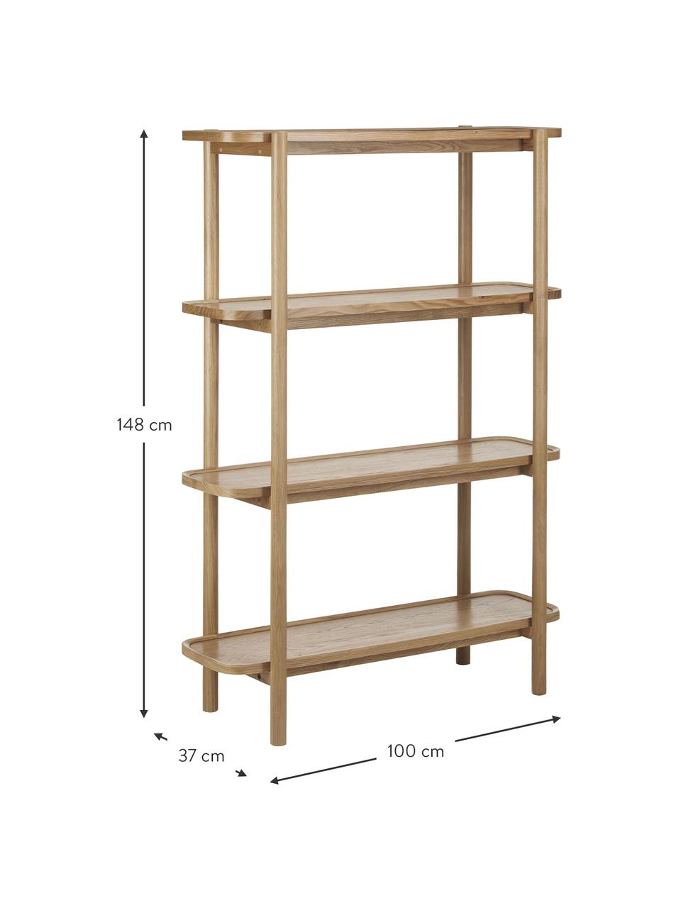 Dubový regál Libby, Dubové dřevo, Š 100 cm, V 148 cm