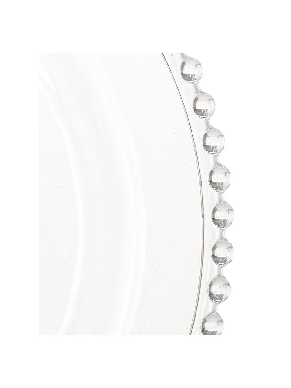 Talerz duży ze szkła Perles, 3 szt., Szkło, Transparentny, Ø 27 cm