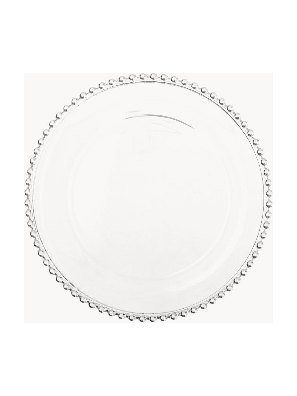 Plytký tanier Perles, 3 ks, Sklo, Priesvitná, Ø 27 cm