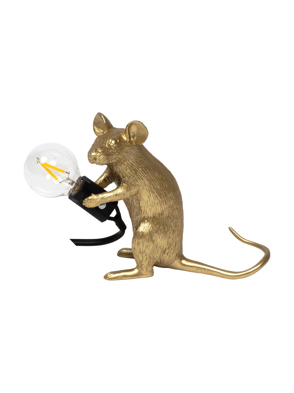 Malá designová stolní lampa Mouse, Zlatá