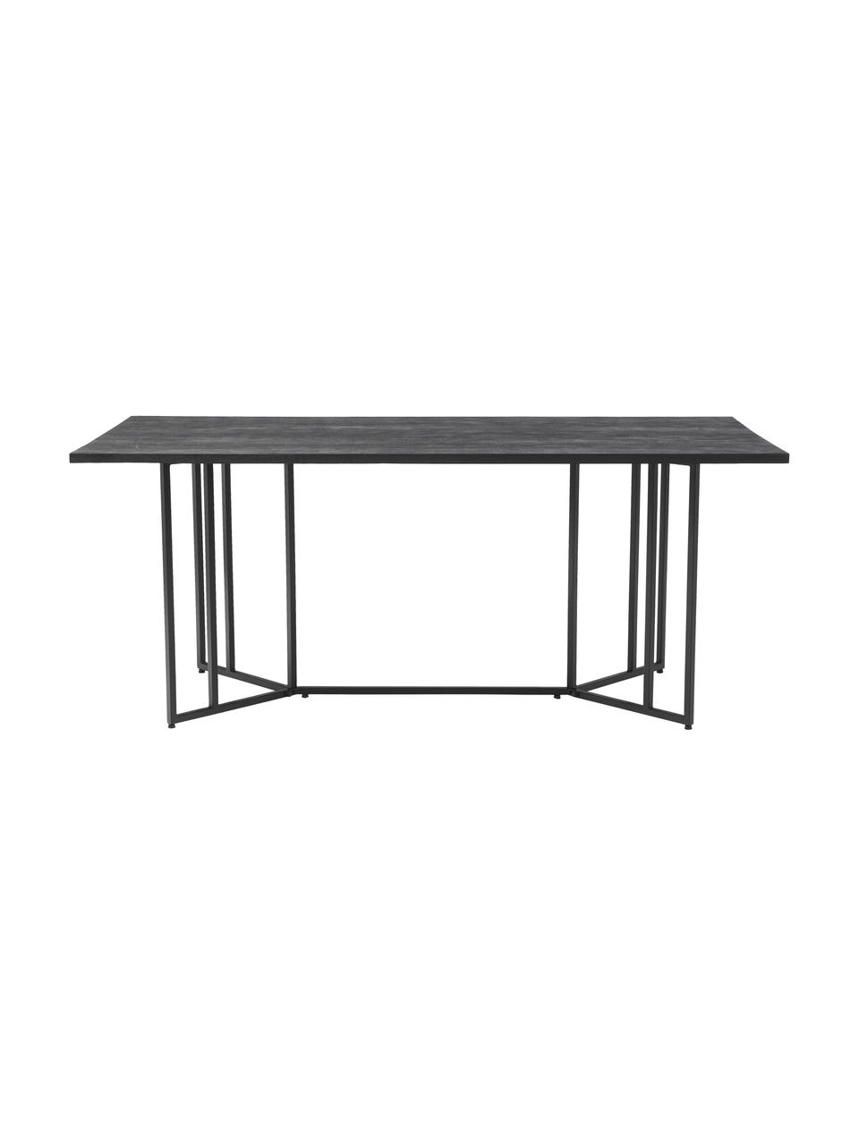 Esstisch Luca aus Mangoholz, in verschiedenen Größen, Tischplatte: Mangoholz, massiv, Gestell: Metall, pulverbeschichtet, Schwarz, B 180 x T 90 cm