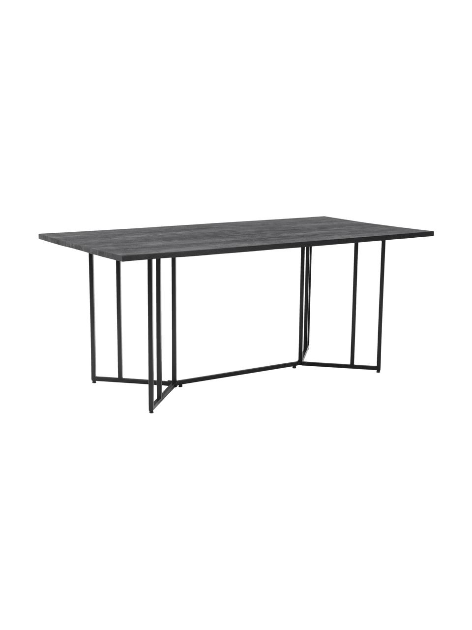 Table en bois de manguier Luca, 180 x 90 cm, Noir, larg. 180 x prof. 90 cm