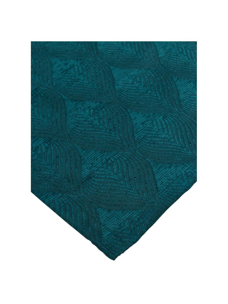 Camino de mesa Milo, Parte superior: 100% poliéster, Reverso: 100% algodón, Verde oscuro, An 40 x L 145 cm