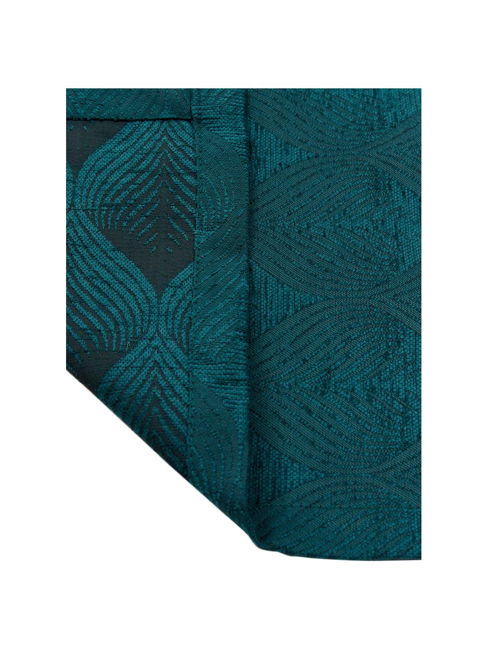 Camino de mesa Milo, Parte superior: 100% poliéster, Reverso: 100% algodón, Verde oscuro, An 40 x L 145 cm