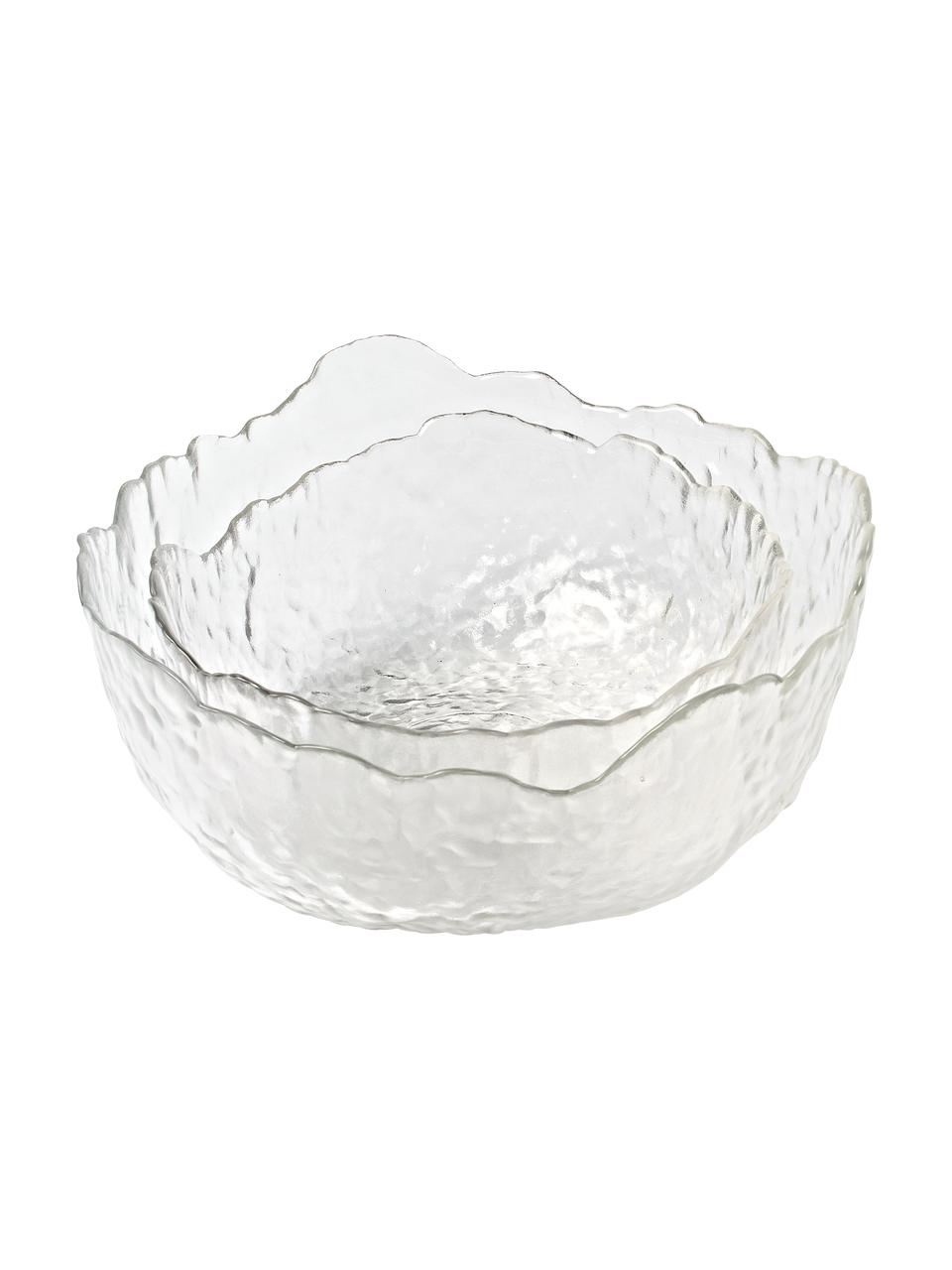 Bols en verre Arlo, 2 élém., Verre, Transparent, Lot de différentes tailles