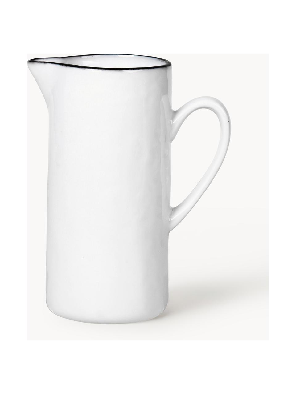 Ručně vyrobená porcelánová mléčenka Salt, 400 ml, Porcelán, Bílá, Ø 6 x V 12 cm, 400 ml