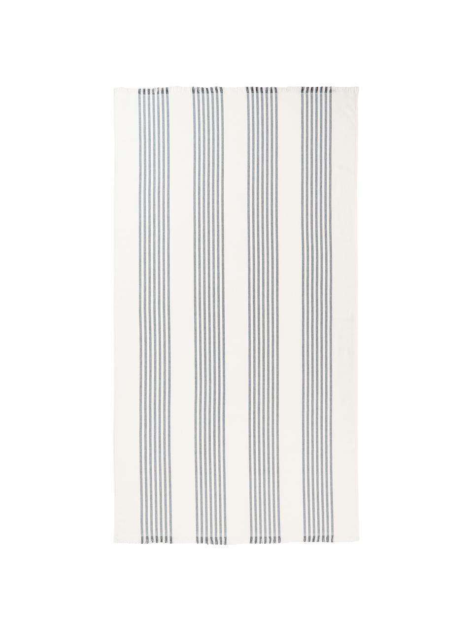 Hamamdoek Aren met franjes, Blauw, B 100 x L 180 cm