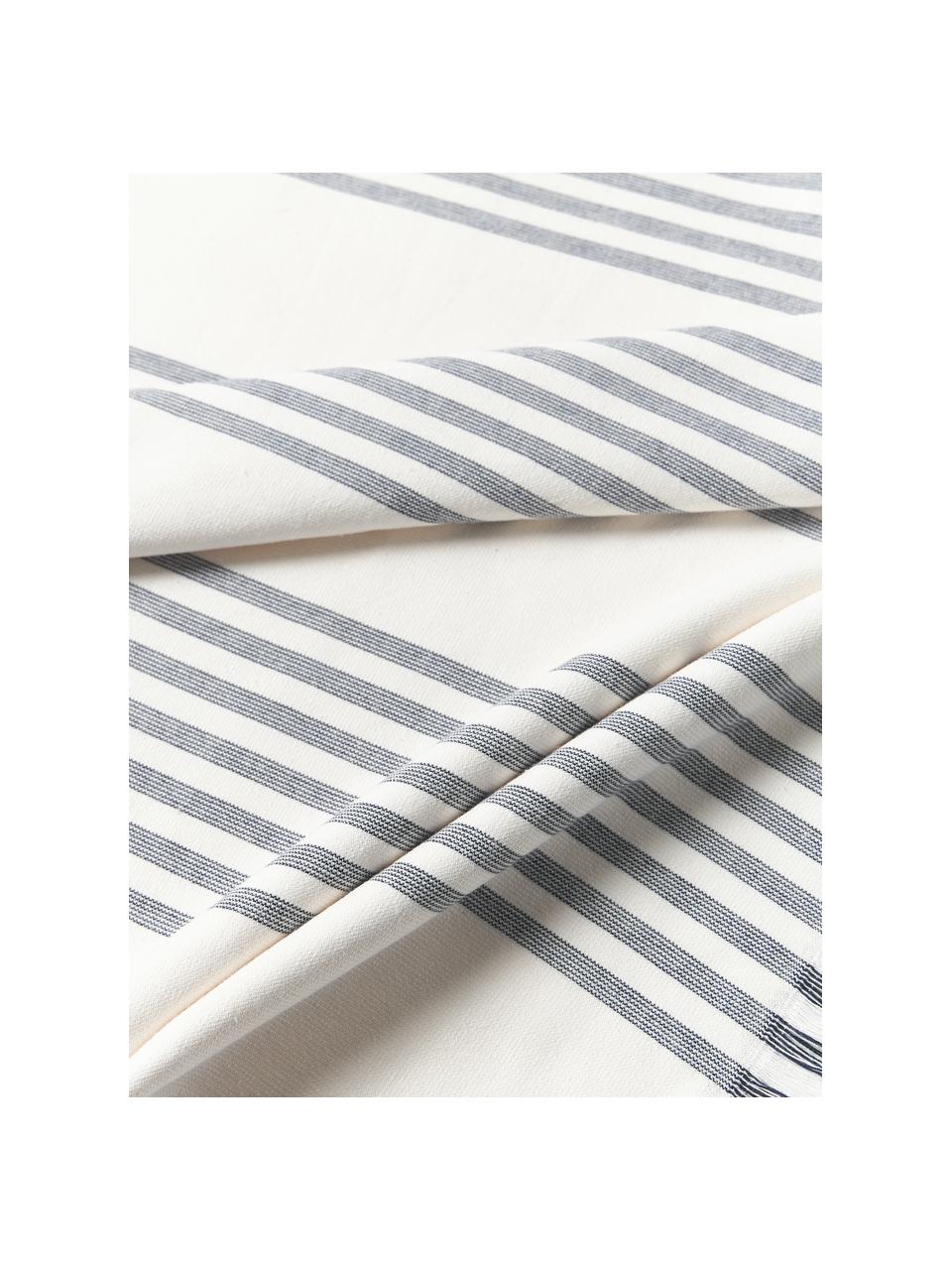 Fouta con flecos Aren, Azul, negro, An 100 x L 180 cm
