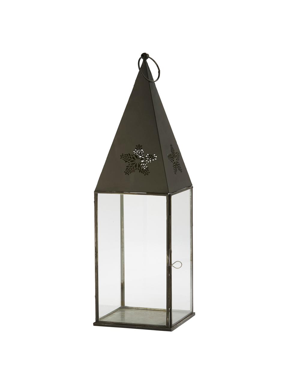 Lanterna in metallo e vetro Aurinia, Cornice: metallo rivestito, Nero, Larg. 13 x Alt. 43 cm