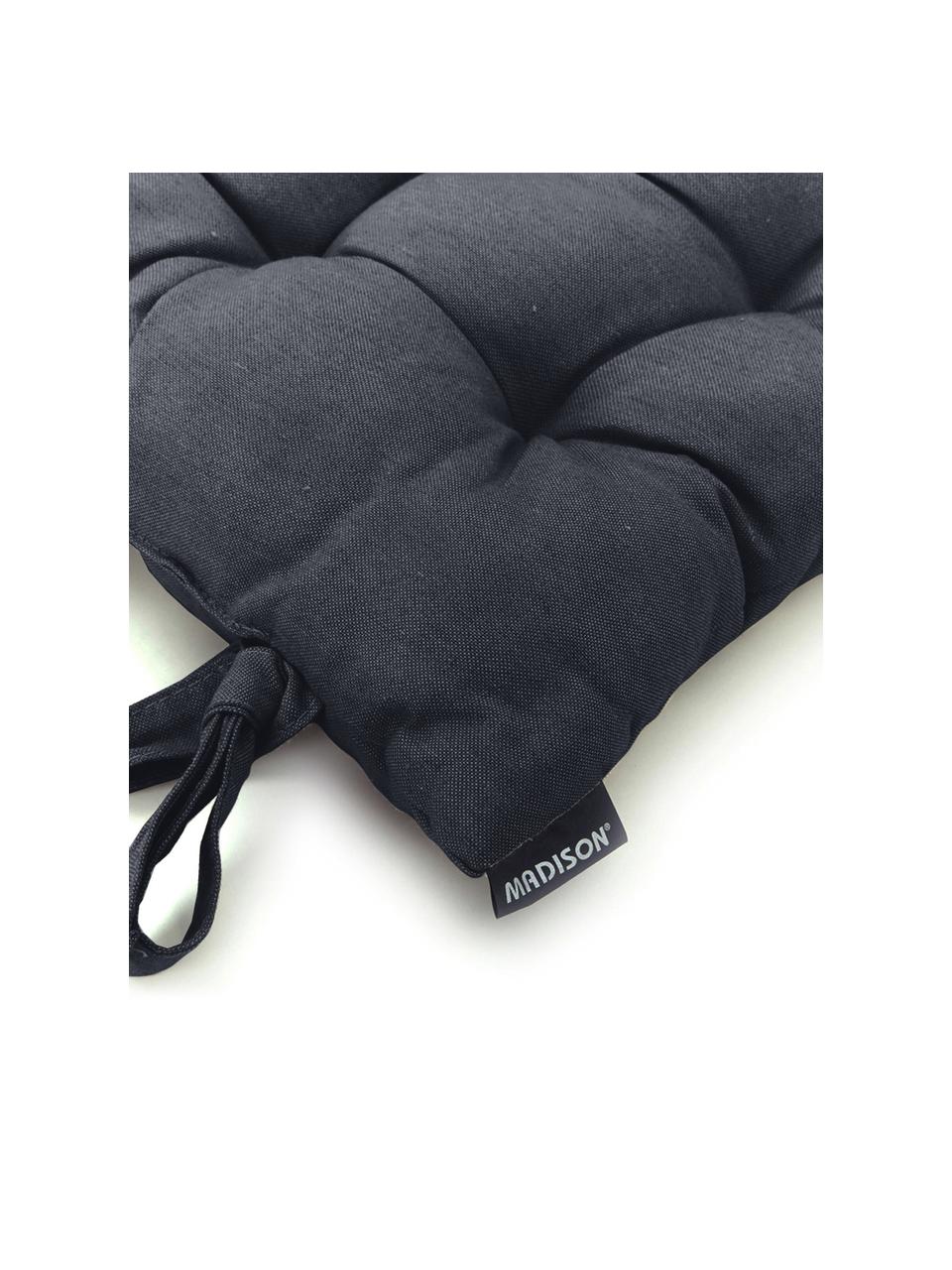 Poduszka siedziska na krzesło Panama, Tapicerka: 50% bawełna, 45% polieste, Antracytowy, S 45 x D 45 cm