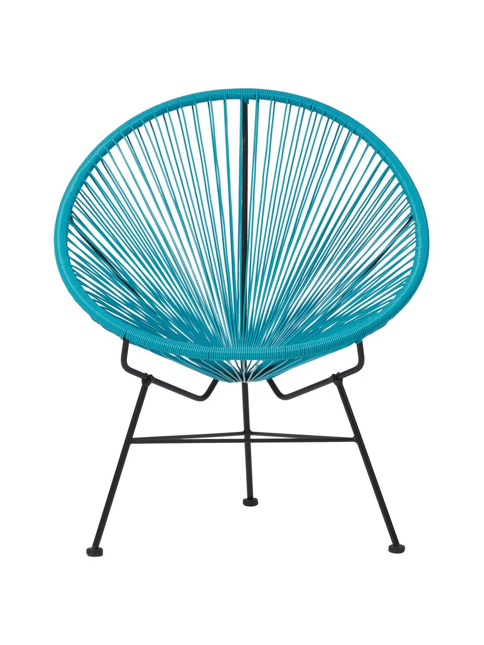 Kreslo s plastovým výpletom Bahia, Tyrkysová, Š 81 x H 73 cm
