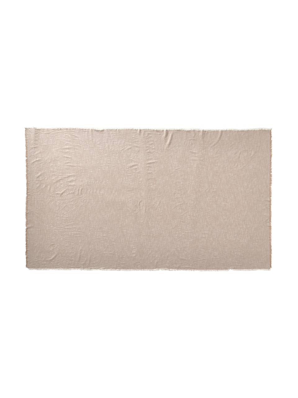 Baumwoll-Tischdecke Ivory mit Fransen, 100 % Baumwolle, Beige, Für 6 - 10 Personen (B 145 x L 250 cm)