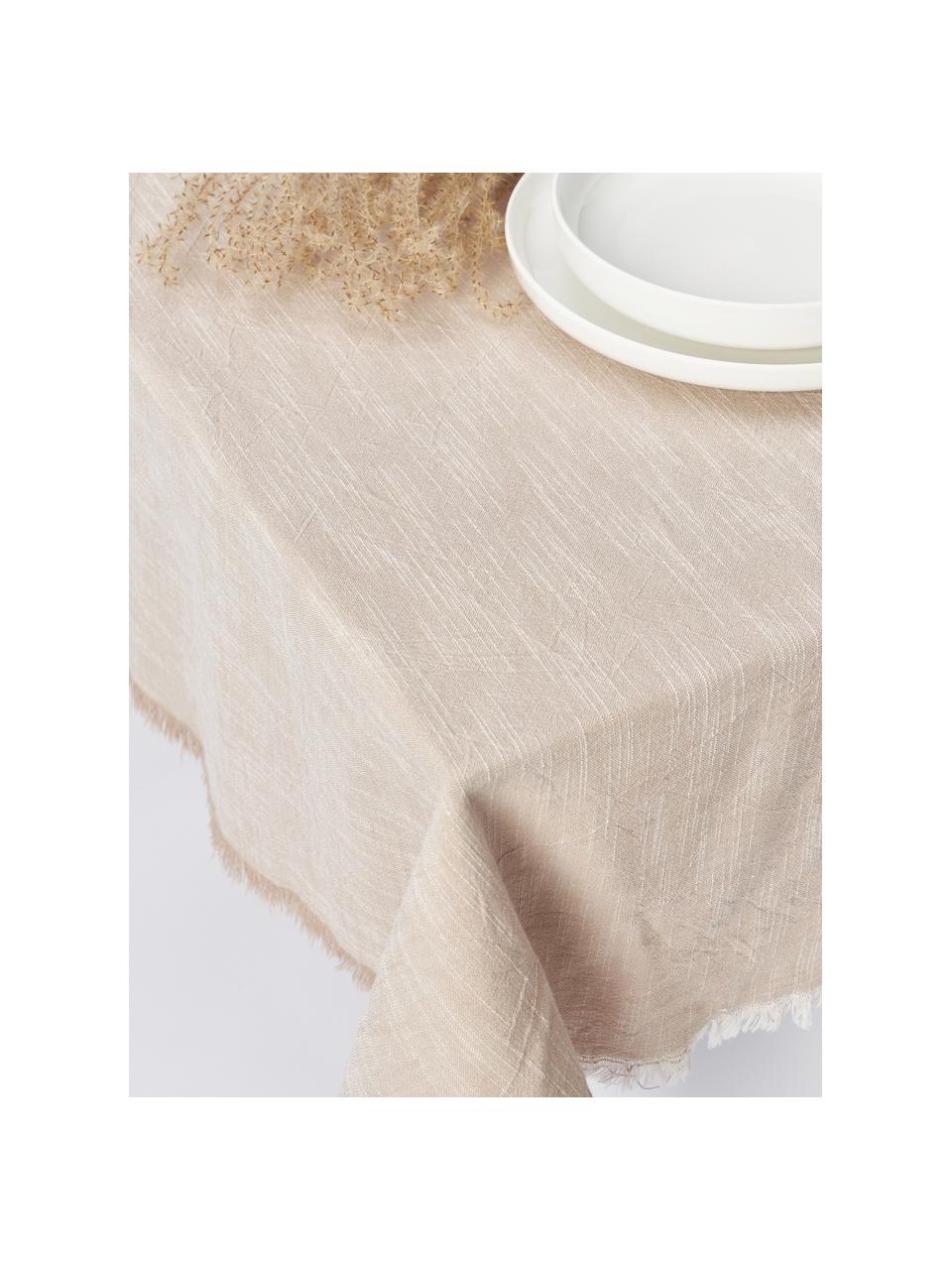 Ubrus s třásněmi Ivory, 100 % bavlna, Světle béžová, 6-8 osob (D 250 x Š 145 cm)