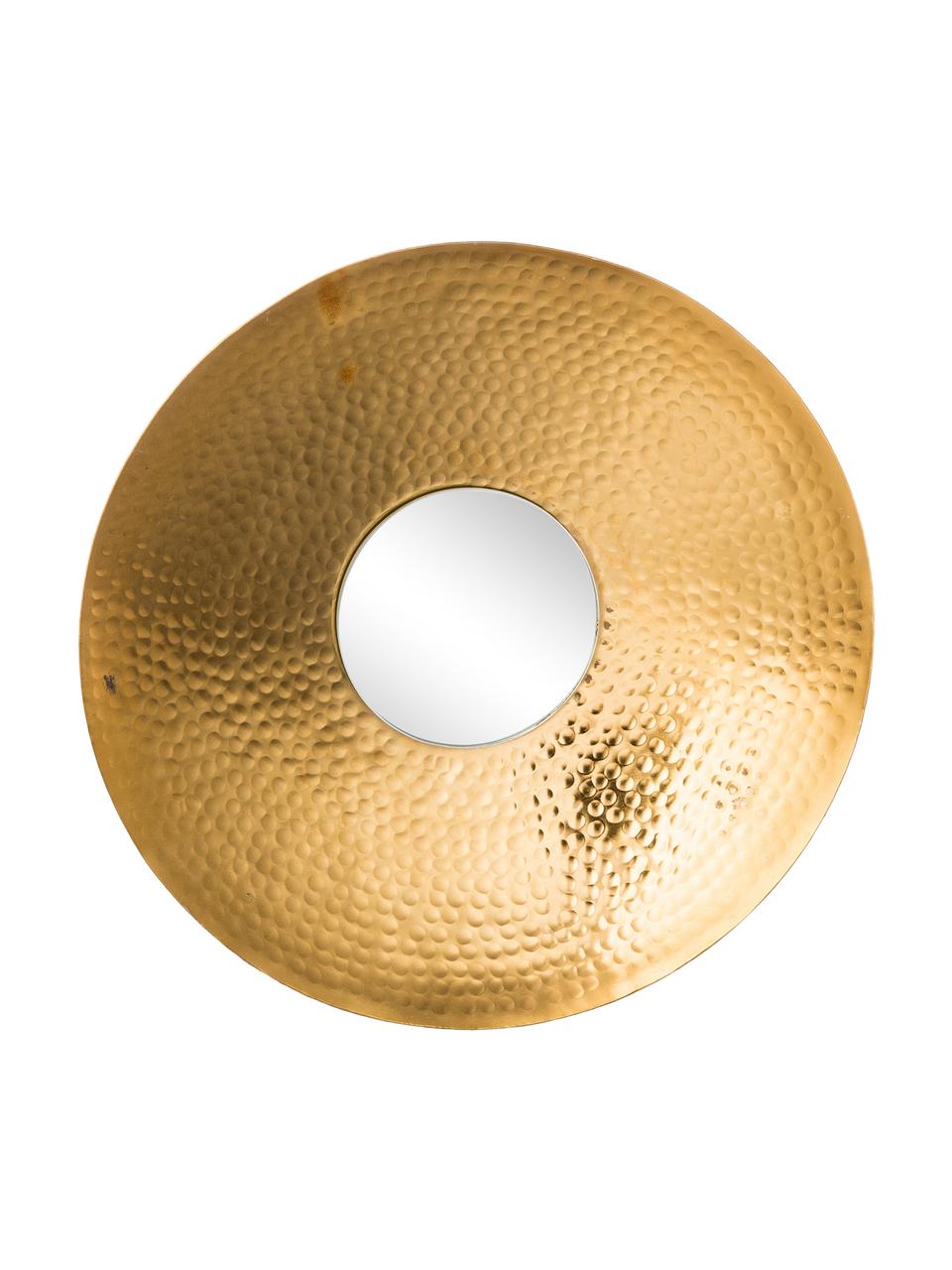 Rundes Wandspiegel-Set Eyes mit goldenem Aluminiumrahmen, 3-tlg, Rahmen: Aluminium, gehämmert und , Spiegelfläche: Spiegelglas, Goldfarben, Set mit verschiedenen Größen