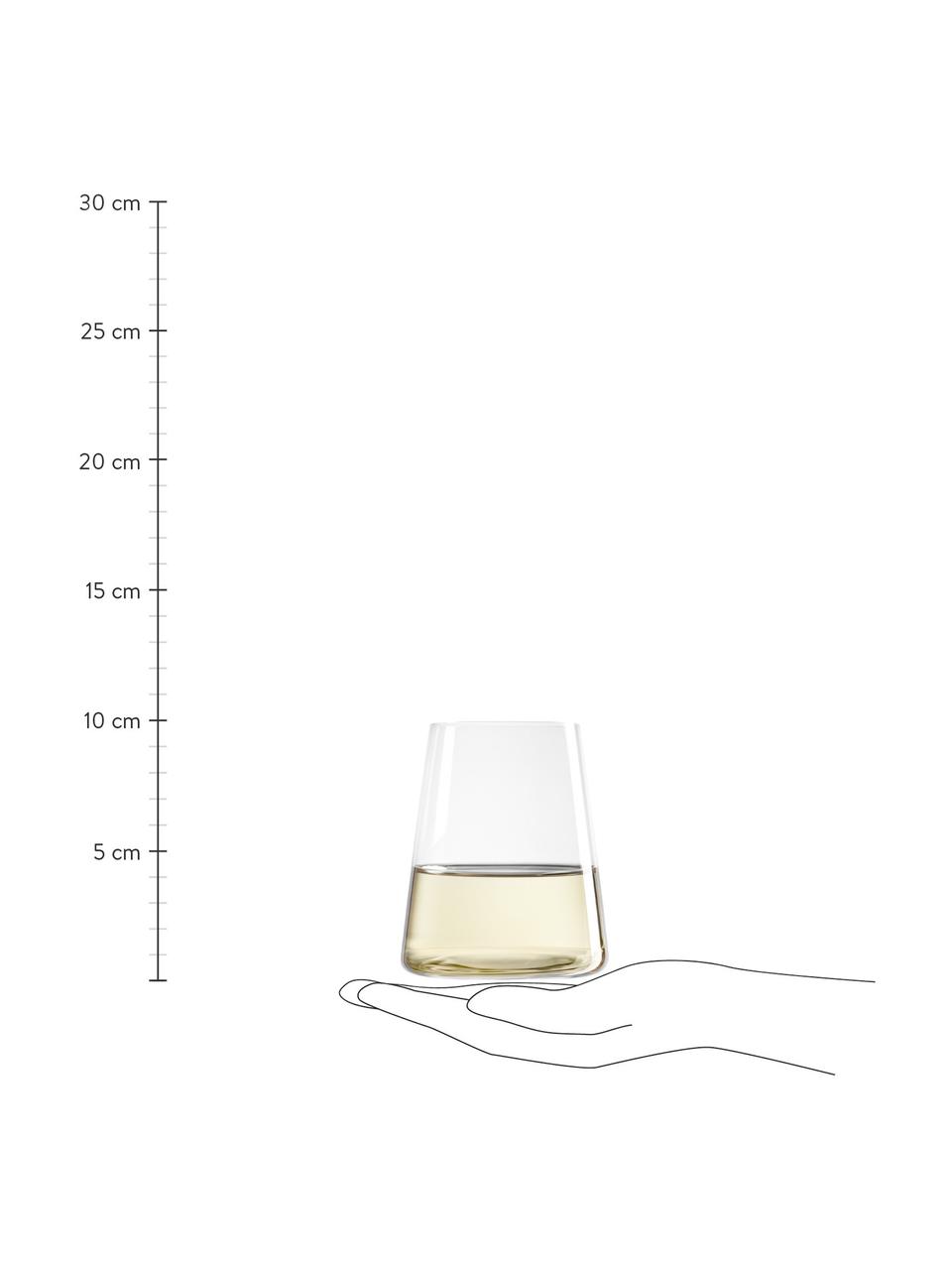 Krištáľové poháre v tvare kužeľa Power, 6 ks, Krištáľové sklo, Priehľadná, Ø 9 x V 10 cm, 380 ml