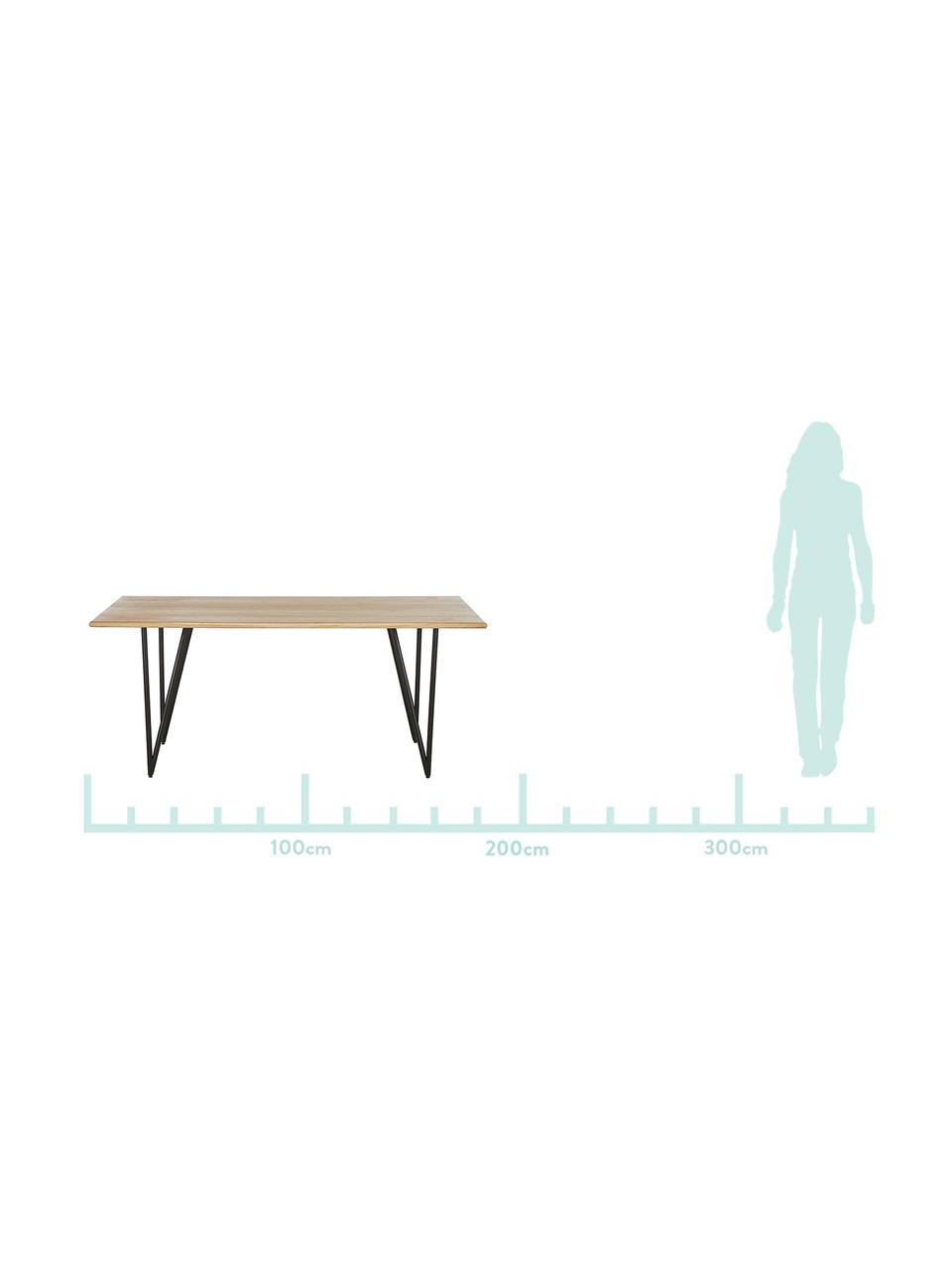 Table avec plateau en bois de chêne Juno, Placage en bois de chêne