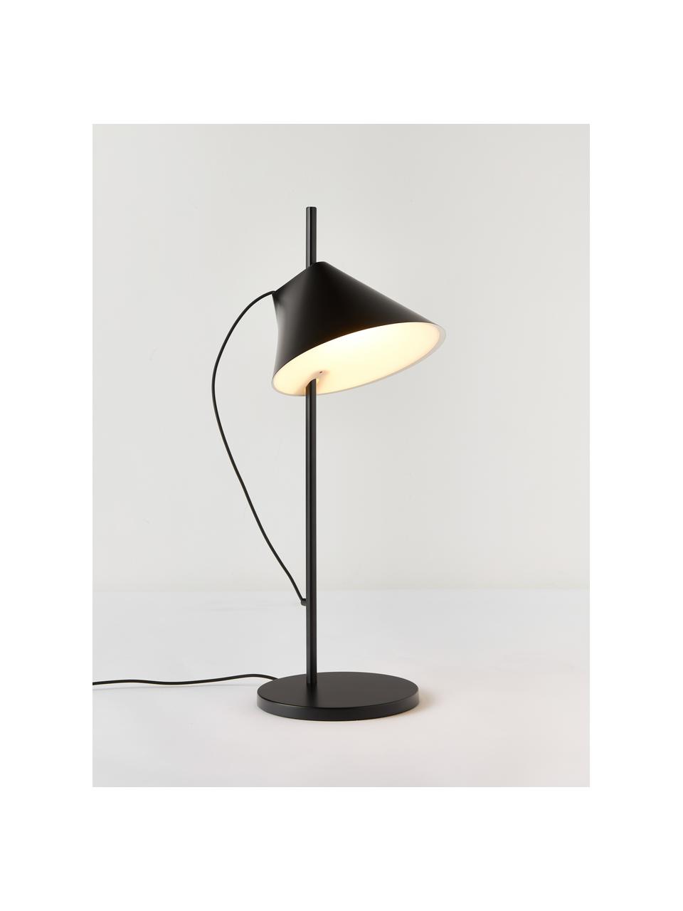 Lámpara de mesa grande LED regulable con temporizador Yuh, Estructura: latón pintado, Cable: plástico, Negro, Ø 20 x Al 61 cm