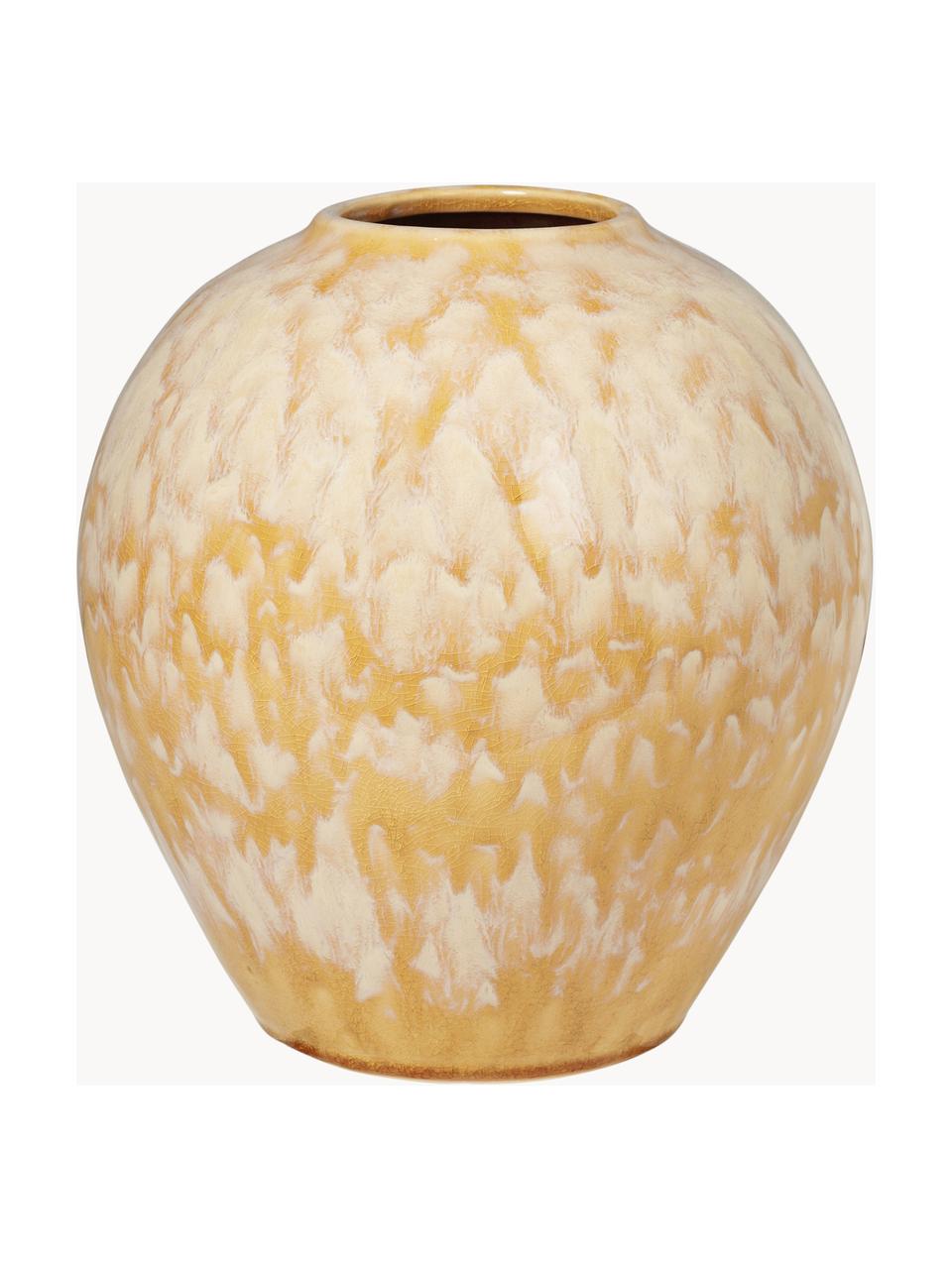 Jarrón de cerámica Ingrid, 26 cm, Cerámica, Tonos amarillos, Ø 24 x Al 26 cm