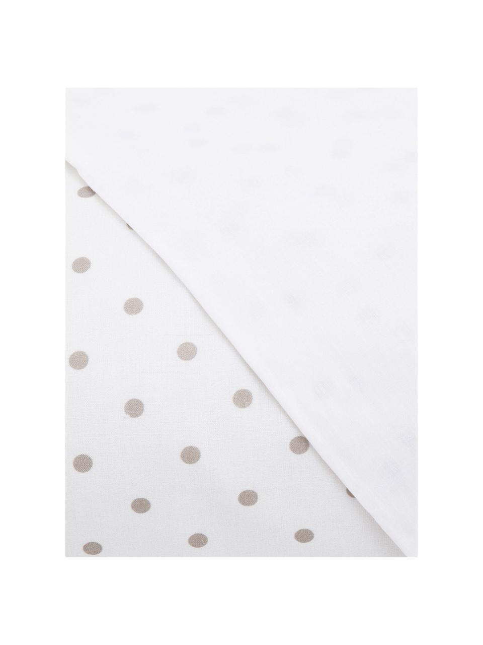 Parure copripiumino in cotone Lilca, Cotone, Fronte: grigio, bianco Retro: bianco, 200 x 200 cm