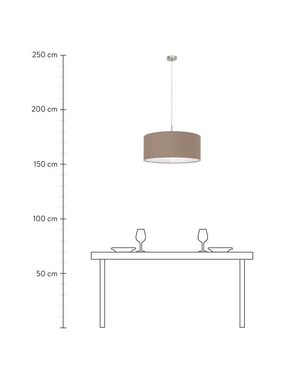 Suspension en textile Parry, Taupe, Ø 53 x haut. 23 cm