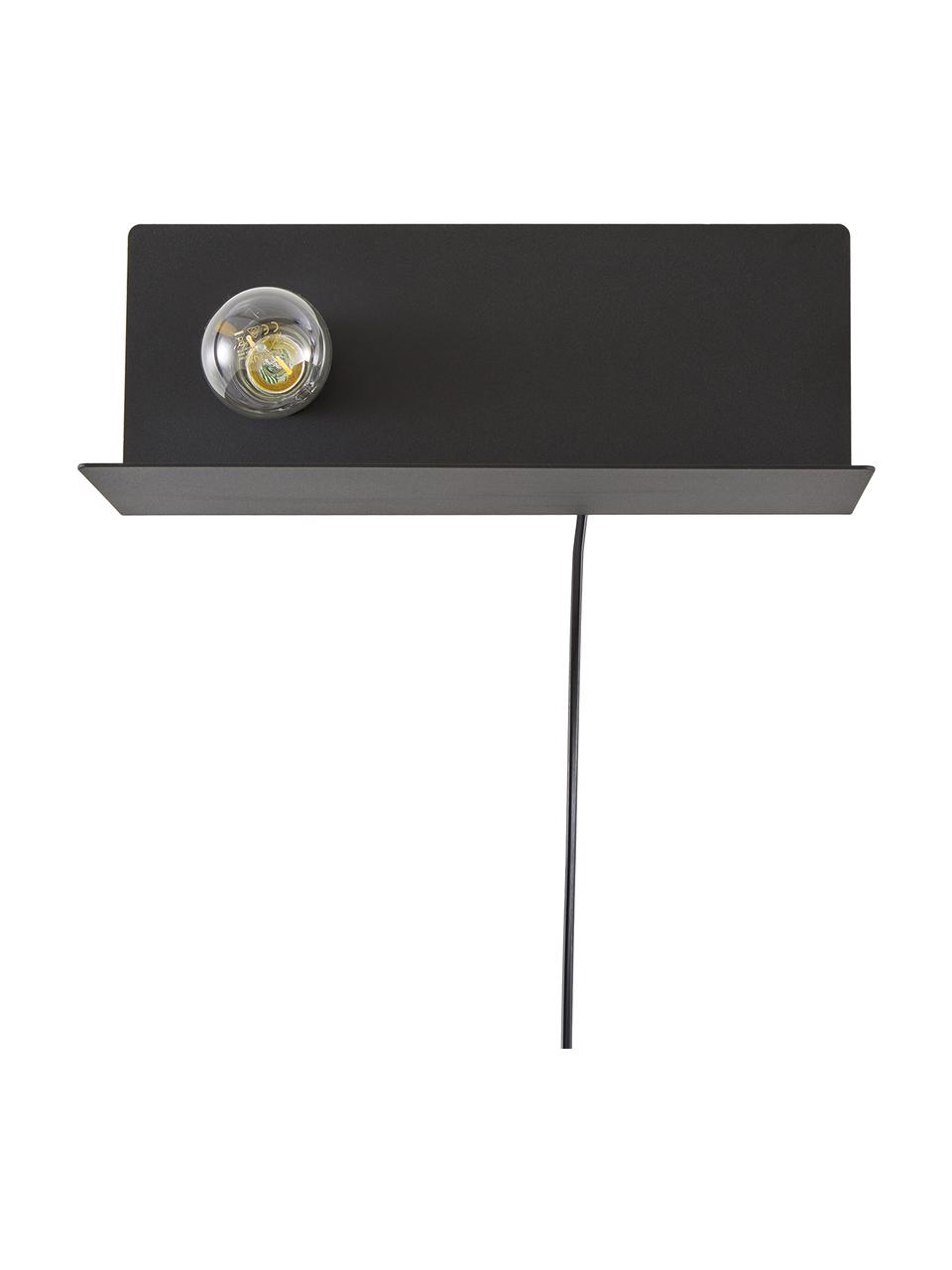 Wandlamp Joey met stekker, Zwart, B 35 x H 19 cm