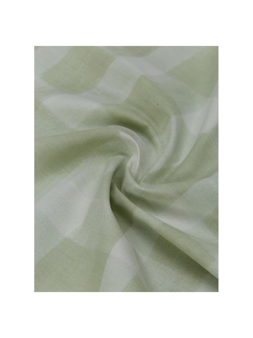 Taie d'oreiller design Candice Gray en percale de coton Milène, 2 pièces, Vert menthe, damier, 65 x 65 cm