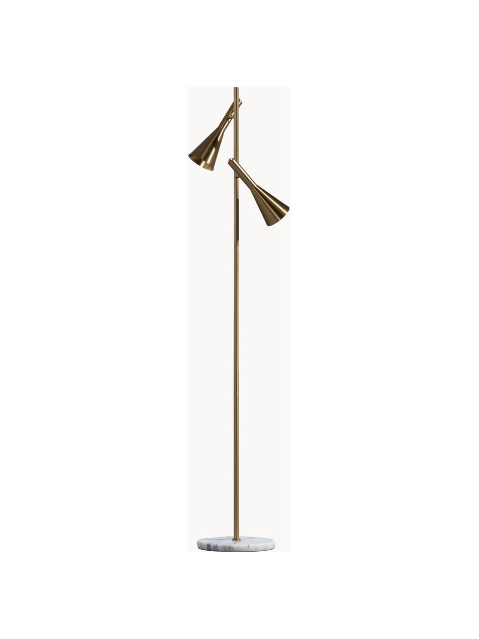 Lampa podłogowa Body, Odcienie mosiądzu, biały, marmurowy, Ø 27 x W 158 cm