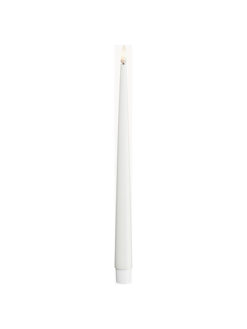 Ručne vyrobené dlhé LED sviečky Real Flame, V 28 cm, 2 ks, Plast so živicovým povrchom, Biela, V 28 cm