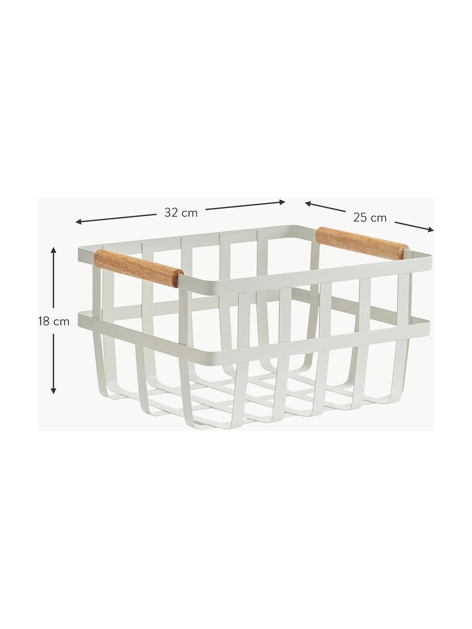 Panier de rangement Nimbdu, Blanc, bois clair, larg. 32 x haut. 18 cm