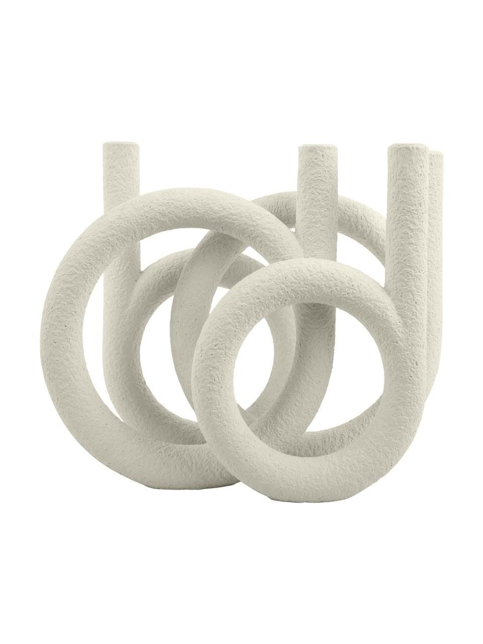 Velký svícen Ring, Umělá hmota, Bílá, Š 38 cm, V 30 cm