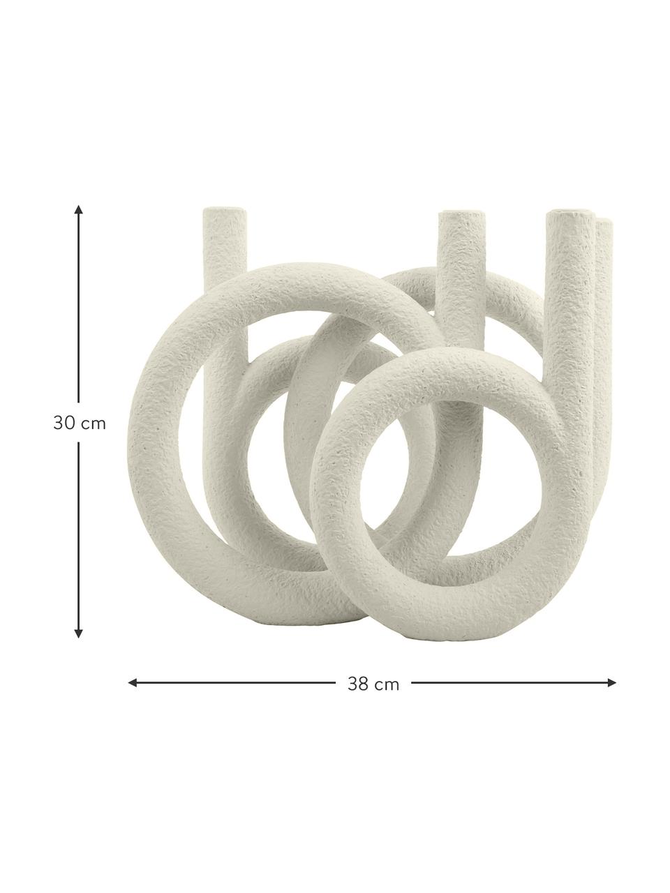 Velký svícen Ring, Umělá hmota, Bílá, Š 38 cm, V 30 cm