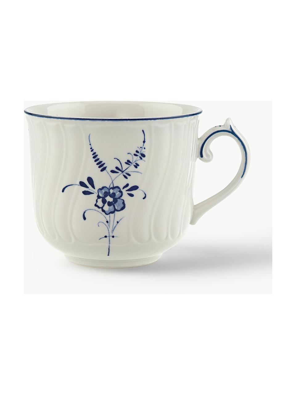 Porzellan-Tasse Vieux Luxembourg, Premium Porzellan, Weiss, Royalblau, B 12 x H 8 cm, 350 ml