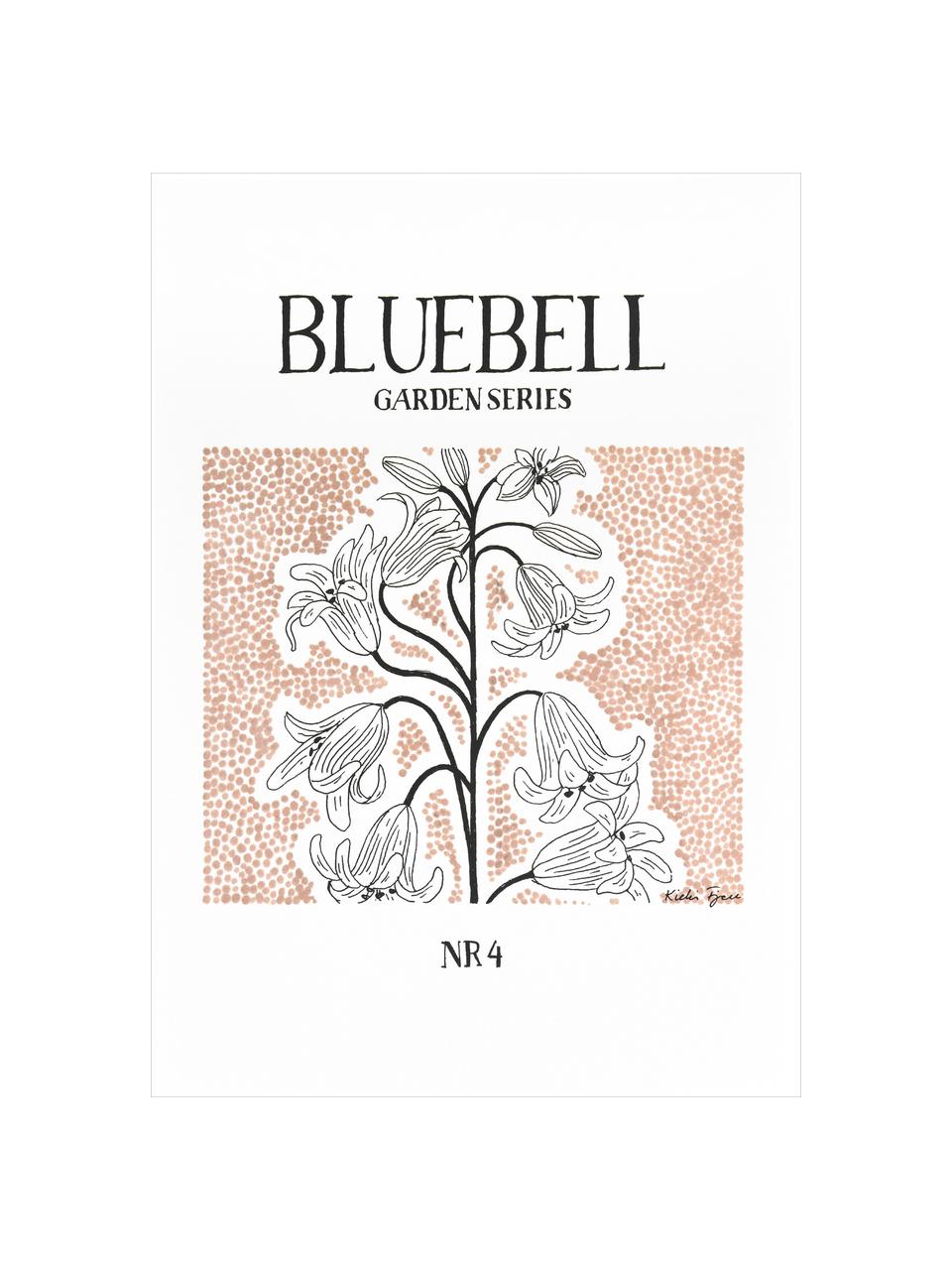 Plakat Bluebell, Druk cyfrowy na papierze, 300 g/m², Beżowy, biały, S 18 x W 24 cm