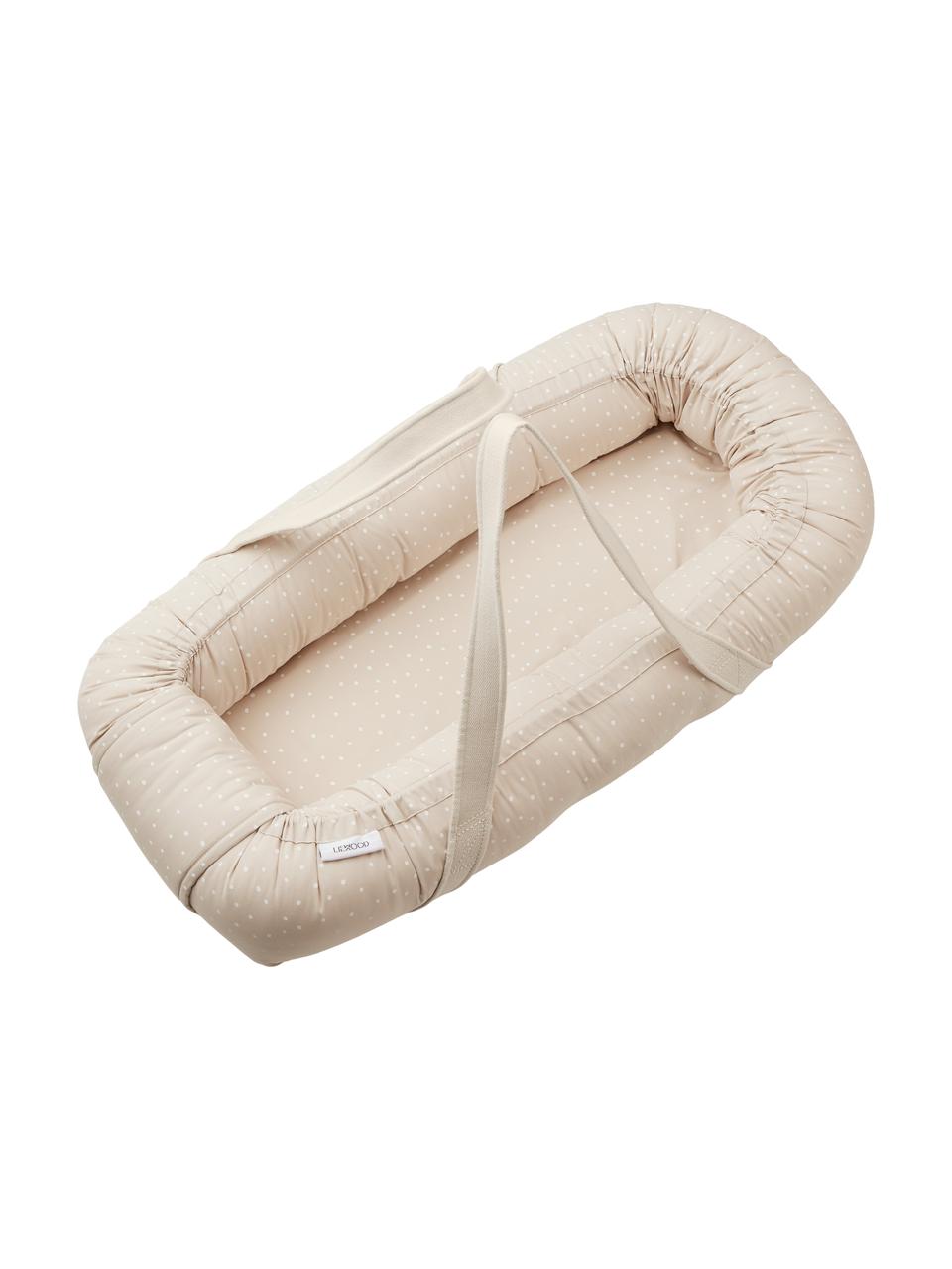 Nid d'ange en coton Gro, Beige, crème, à pois, larg. 45 x long. 84 cm