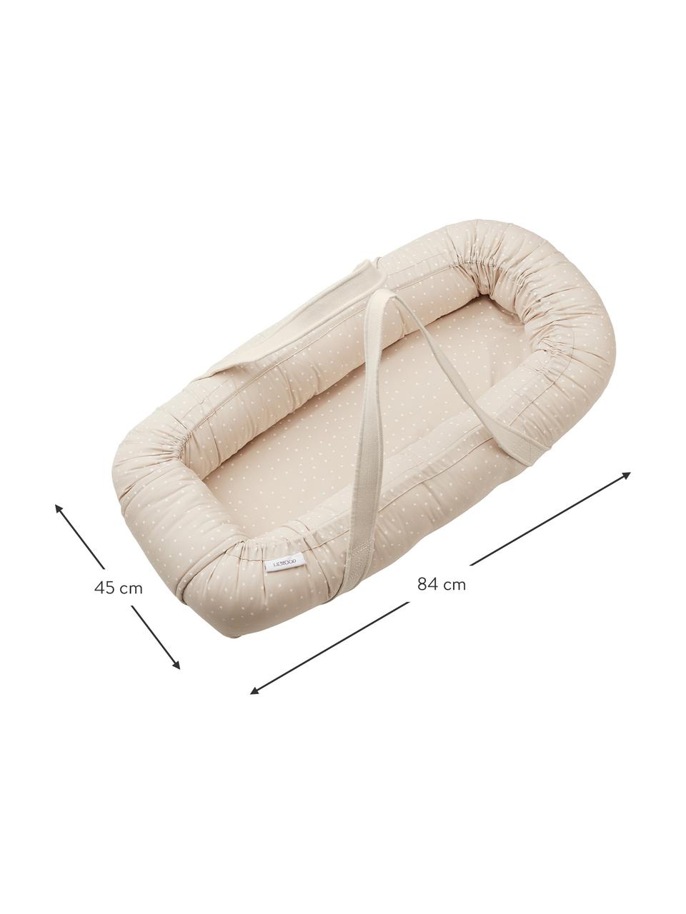 Babynast portatile in cotone Gro, Rivestimento: 100% cotone Imbottitura, Beige, crema, pois, Larg. 45 x Lung. 84 cm