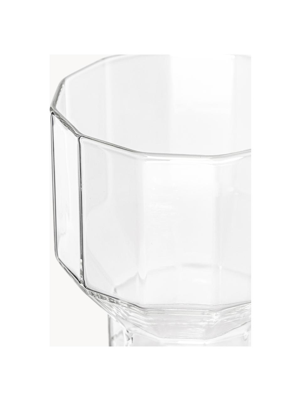 Bicchieri in vetro soffiato Angoli 4 pz, Vetro borosilicato, Trasparente, Ø 9 x Alt. 9 cm, 360 ml