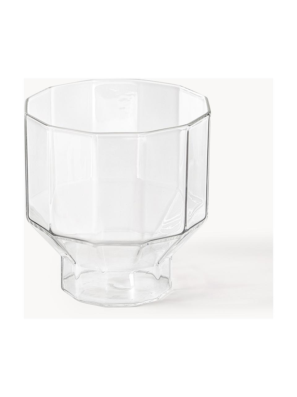 Bicchieri in vetro soffiato Angoli 4 pz, Vetro borosilicato, Trasparente, Ø 9 x Alt. 9 cm, 360 ml