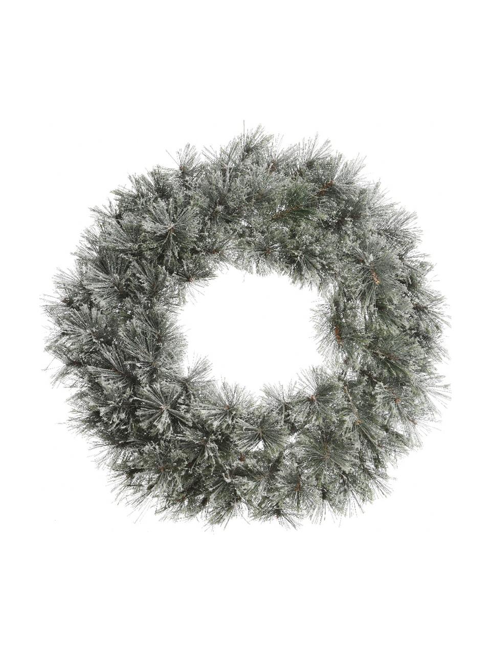 Weihnachtskranz Carol, Gestell: Metall, Grün, Weiß, Ø 63 x T 20 cm